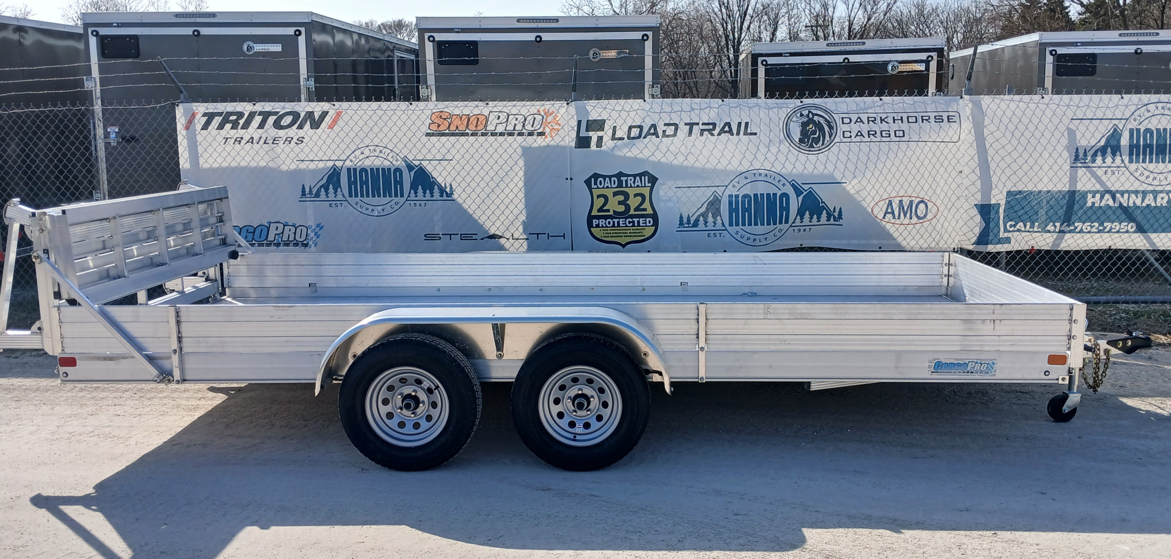 FlexHaul 81 Wide X 14 Long All Aluminum Utility/ UTV Tandem Axle Trailer with Short Solid Front and Sides